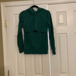 Green nursing hoodie latched mama size small